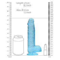 Real Rock Crystal Gode Crystal Clear 16 x 4cm Bleu